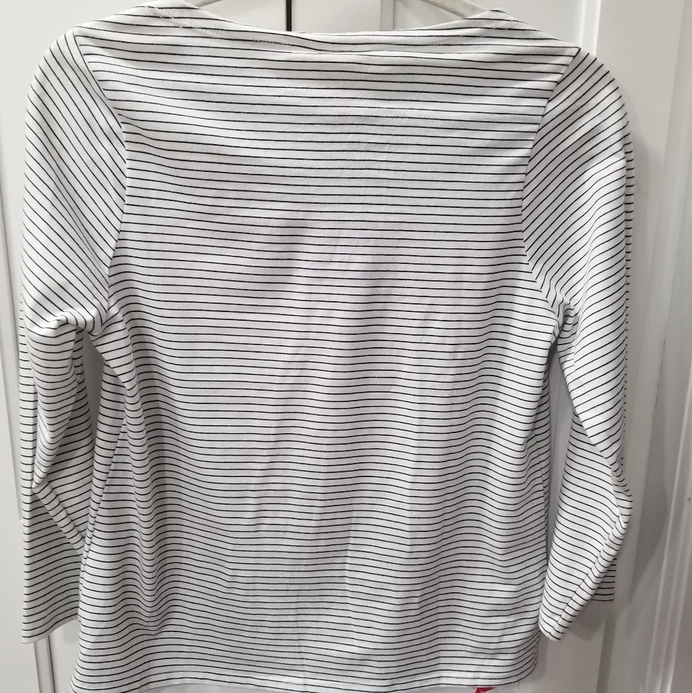 SOLD! NWT Cinq a Sept Maxine Striped Bonjour Top French 3/4 Length Sleeves - Picture 3 of 10